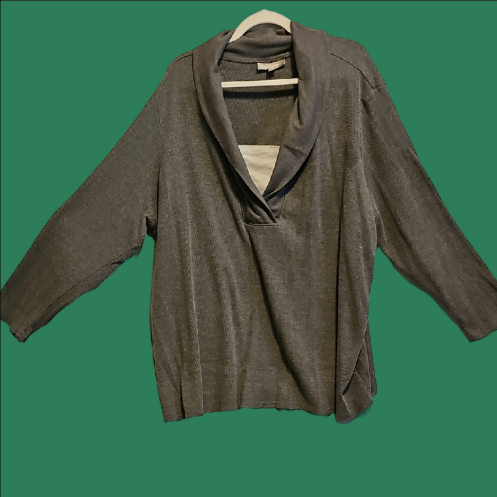 Woman Within Gray Cowl Neck Sweater